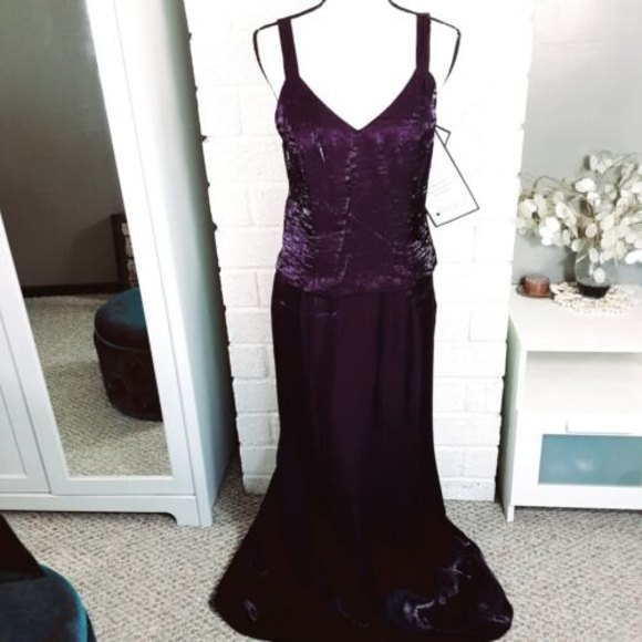 Alex Evenings Purple Lace Dress, Embellished Floral, Size 10